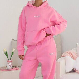 SOLD - White Fox Hoodie & Sweatpants Set, BNWT